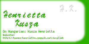 henrietta kusza business card